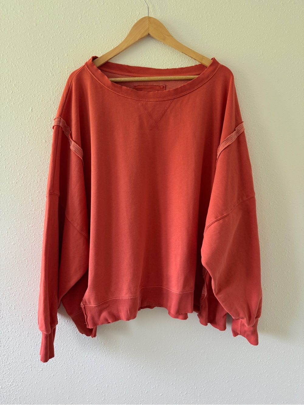 American Eagle Big Hug Crewneck Sweatshirt Size XL Coral Oversized Cozy